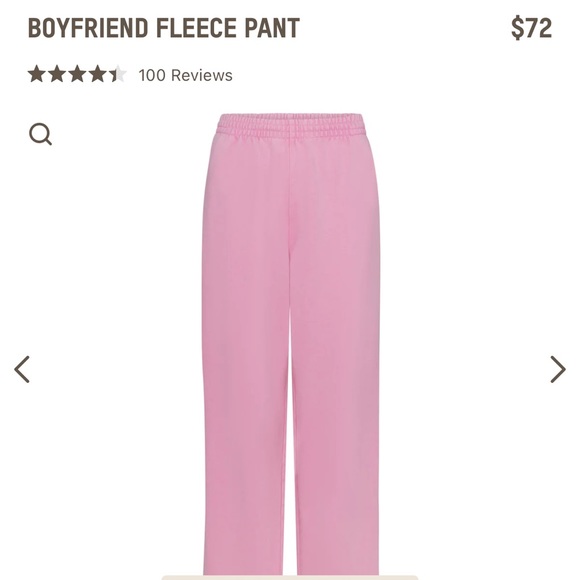 BNWT Skims boyfriend fleece pant. Color bubblegum. Size medium - Picture 1 of 3